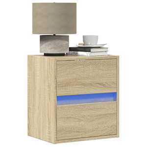 Nástěnné noční stolky s LED osvětlením 2 ks dub sonoma - obrázek 1