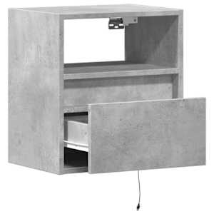 Nástěnný noční stolek s LED osvětlením betonově šedý - obrázek 9
