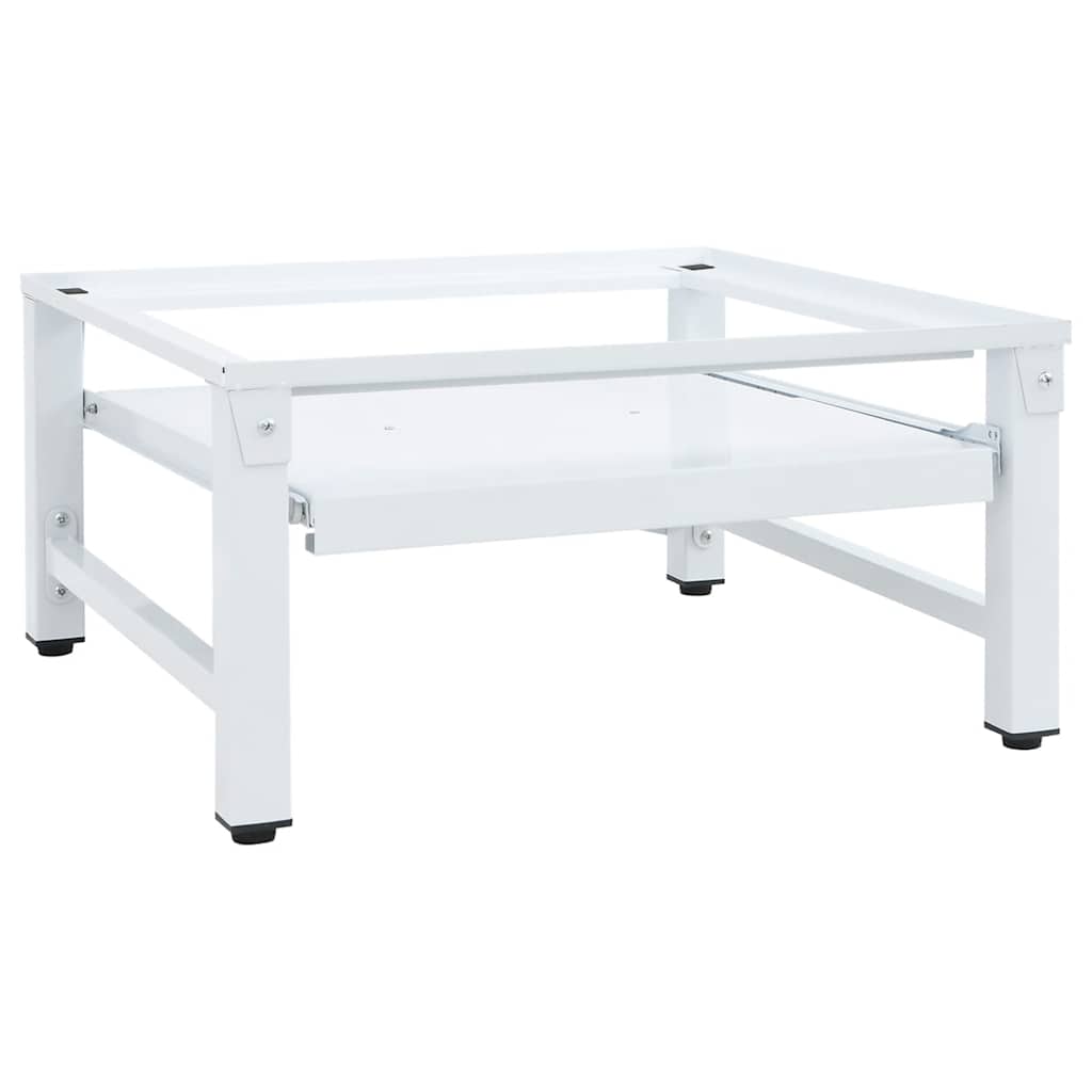 vidaXL Podstavec pod práčku s vysúvacou policou, biely