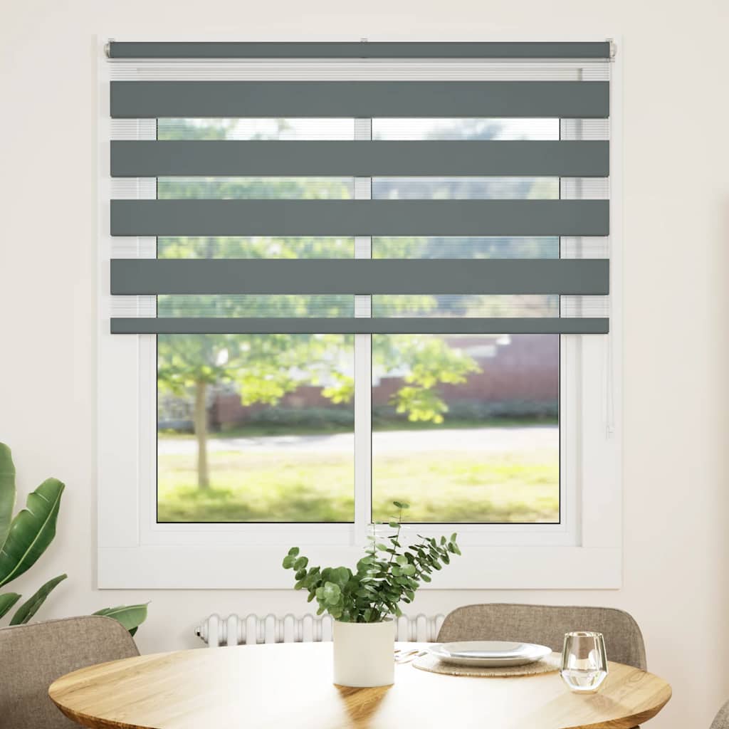vidaXL zebrafüggönnyel sötét szürke szövetszélesség 120,9cm poliészter