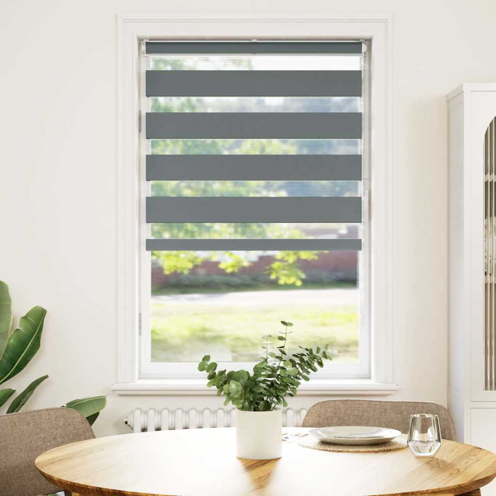 vidaXL zebragardin mørkegrå 80x150 cm stofbredde 75,9 cm polyester