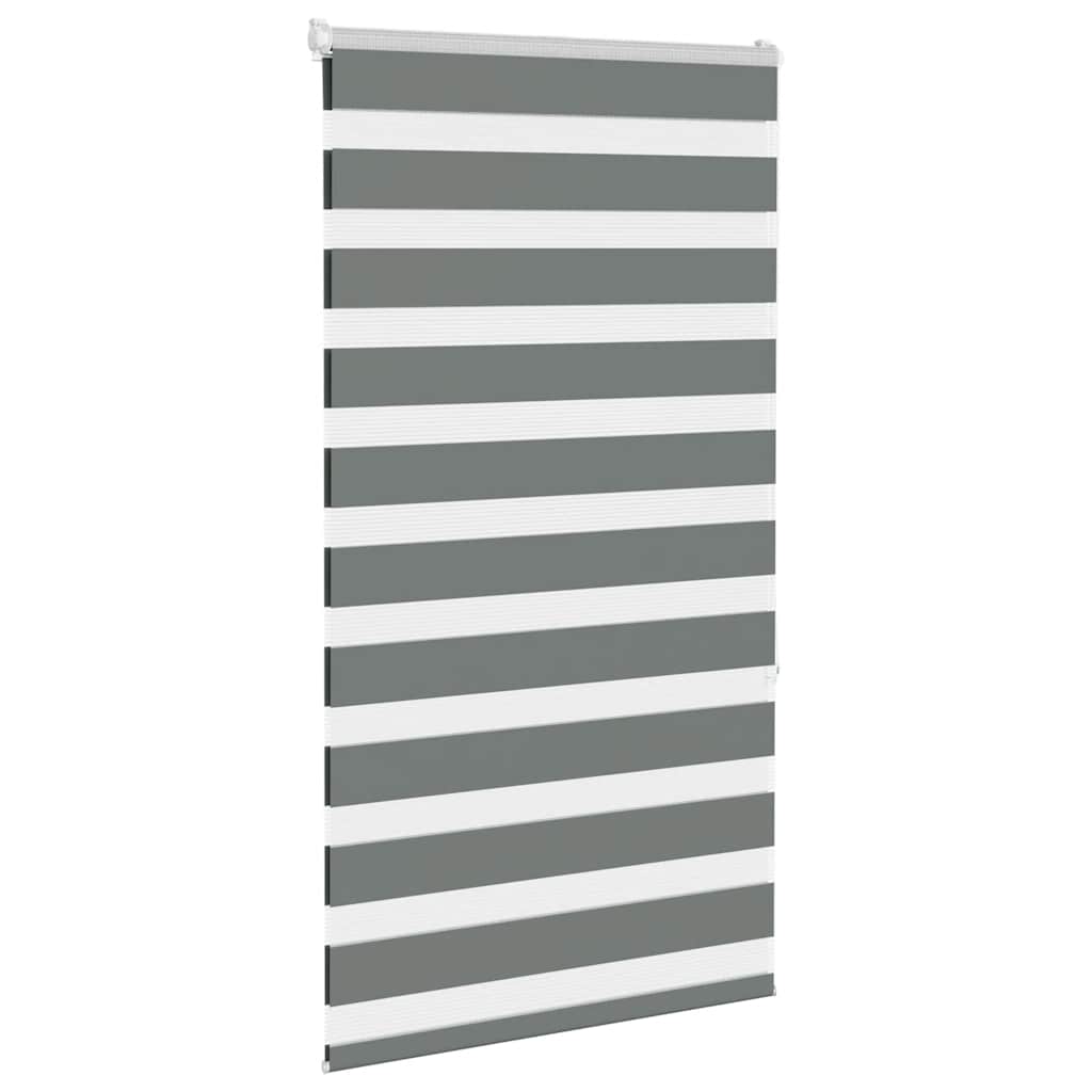 vidaXL Zebra rolgordijn 80x150 cm stofbreedte 75,9 cm donkergrijs grijs, foto 2