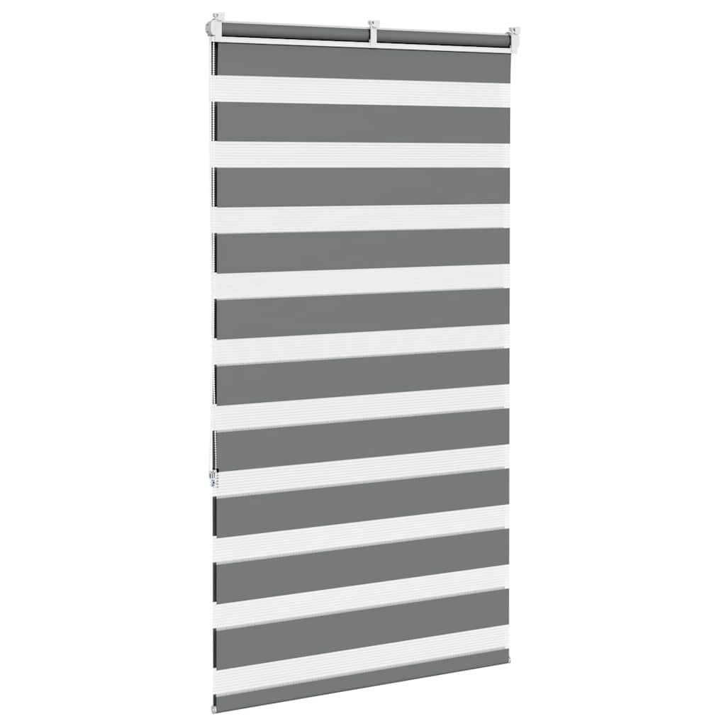 vidaXL Zebra rolgordijn 80x150 cm stofbreedte 75,9 cm donkergrijs grijs, foto 4