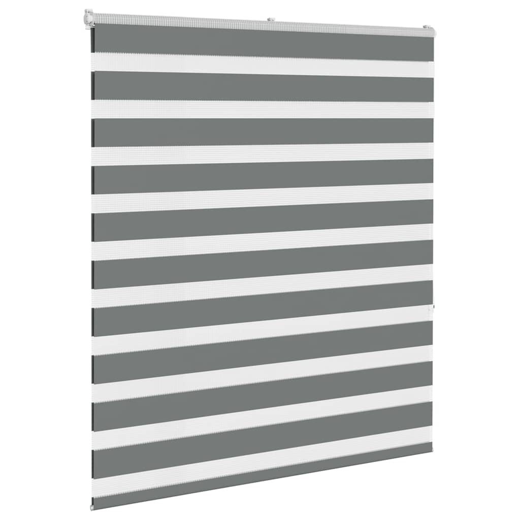 vidaXL Zebra rolgordijn 125x150 cm stofbreedte 120,9 cm donkergrijs grijs, foto 2