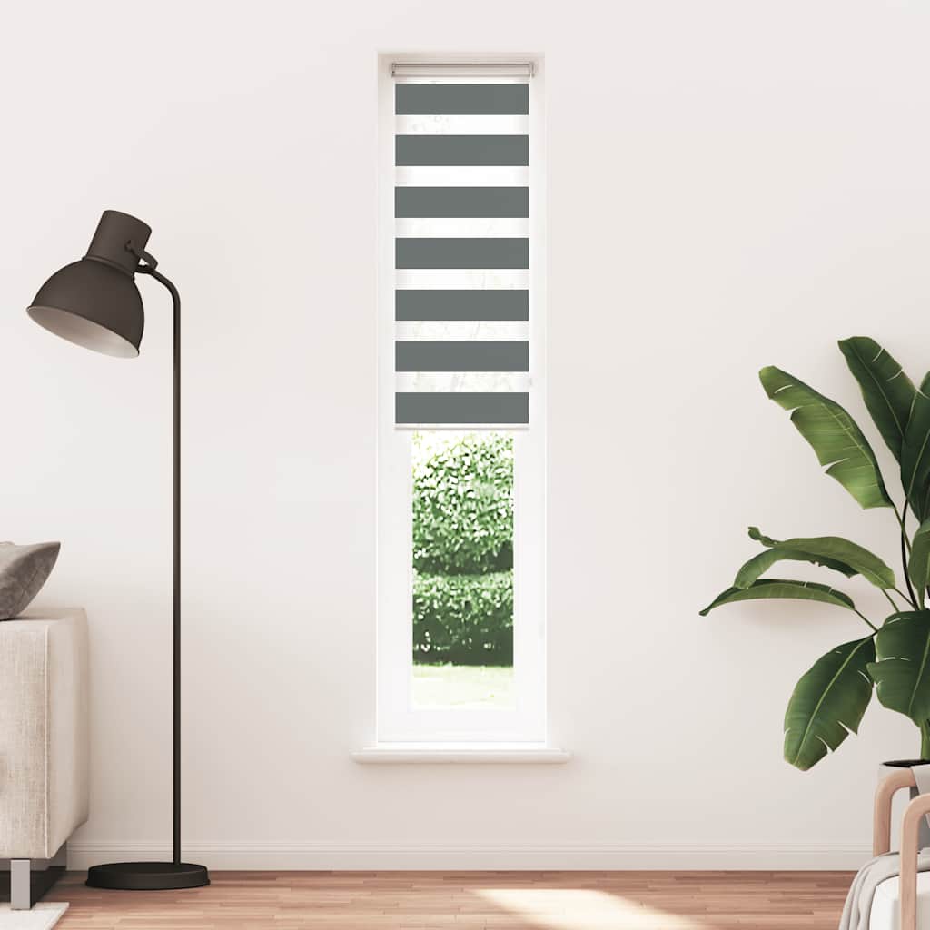 vidaXL Zebra rolgordijn 115x100 cm stofbreedte 110,9 cm zwart afbeelding