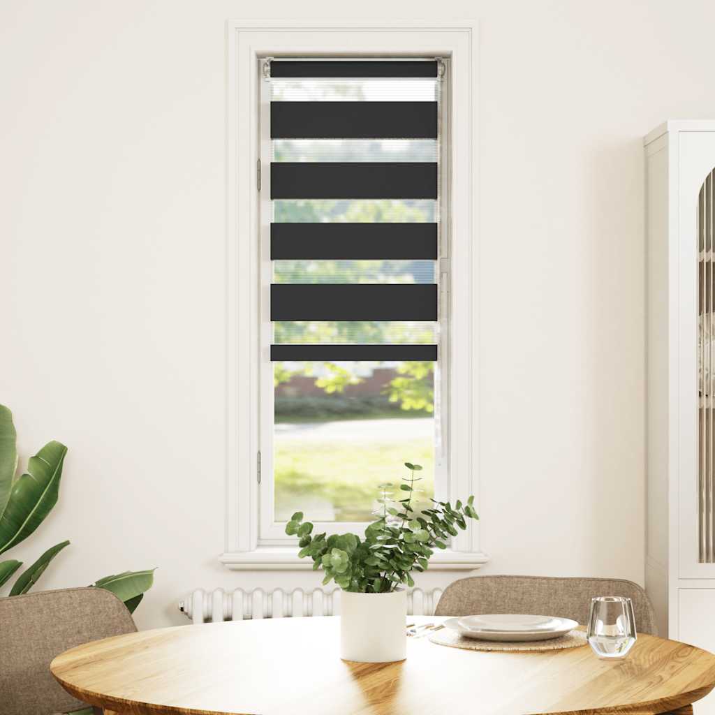 vidaXL Zebra rolgordijn 50x150 cm stofbreedte 45,9cm zwart afbeelding