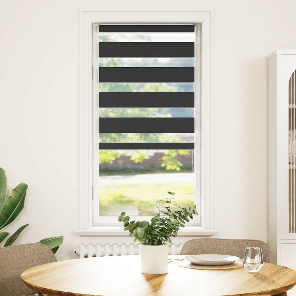 vidaXL Zebra rolgordijn 65x150 cm stofbreedte 60,9 cm zwart afbeelding