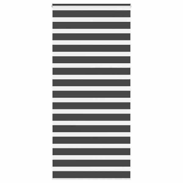 vidaXL Triibuline ruloo must 95x200 cm kanga laius 90,9 cm pol&uuml;ester