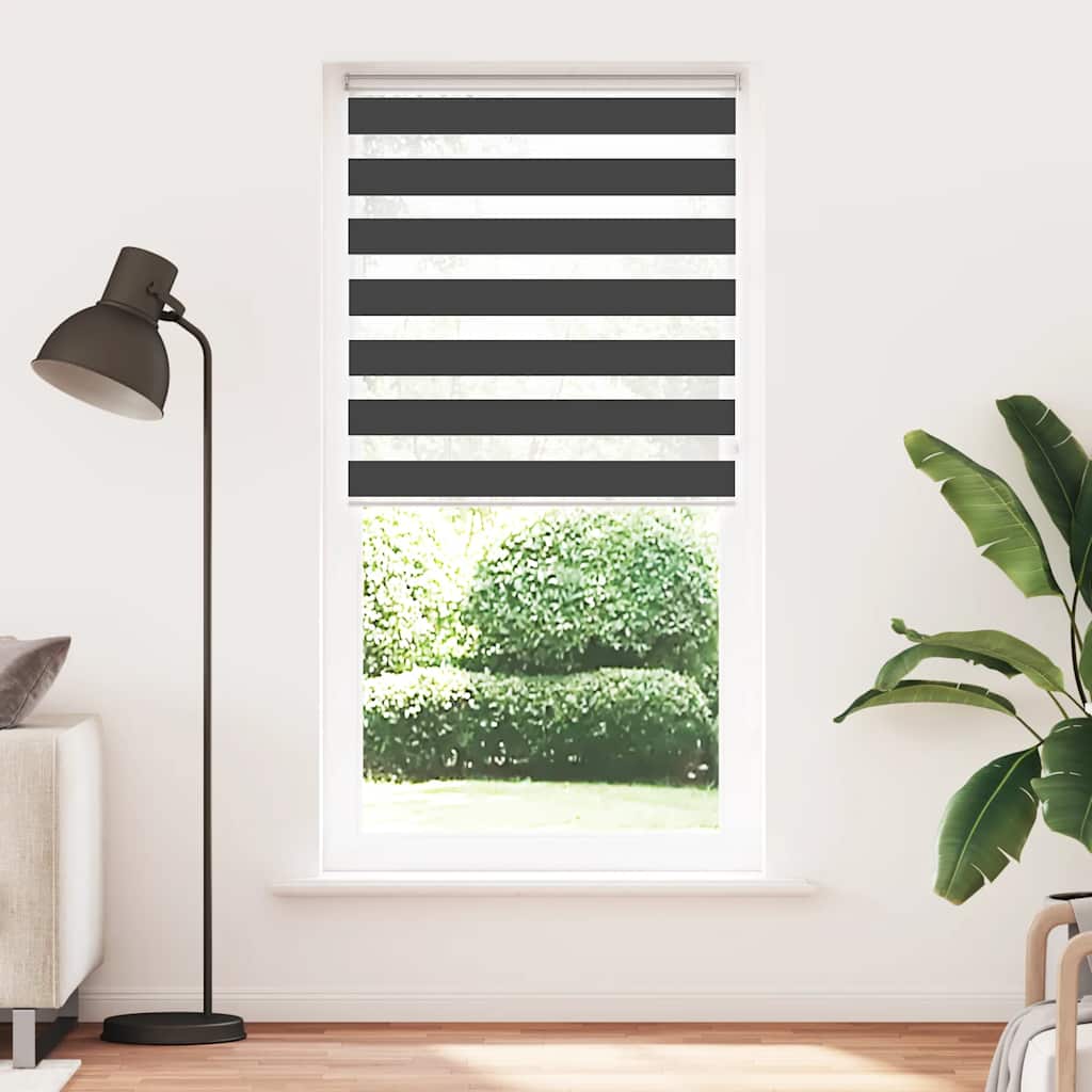 vidaXL Zebra rolgordijn 105x200 cm stofbreedte 100,9 cm zwart afbeelding