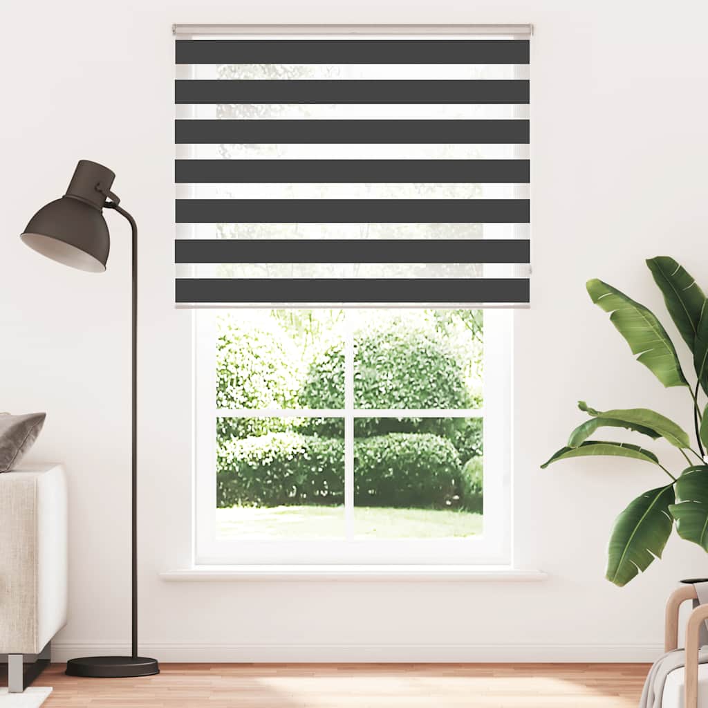 vidaXL Zebra rolgordijn 140x200 cm stofbreedte 135,9 cm zwart afbeelding