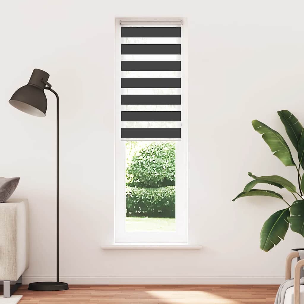 vidaXL Zebra rolgordijn 50x230 cm stofbreedte 45,9cm zwart afbeelding