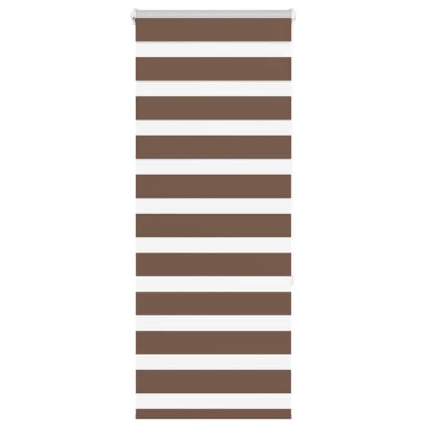 vidaXL Triibuline ruloo pruun 60x150 cm kanga laius 55,9 cm pol&uuml;ester