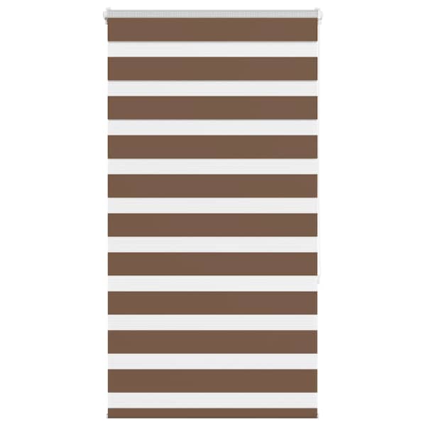 vidaXL Triibuline ruloo pruun 90x150 cm kanga laius 85,9 cm pol&uuml;ester