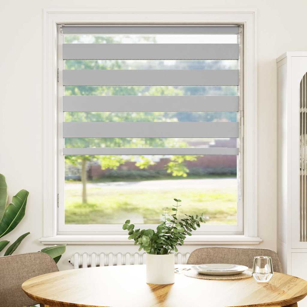 vidaXL Zebra rolgordijn 105x150 cm stofbreedte 100,9 cm lichtgrijs afbeelding