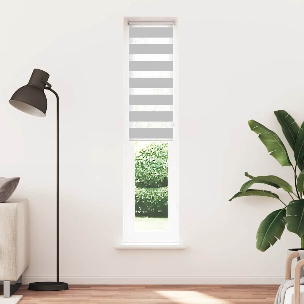 vidaXL Zebra rolgordijn 50x200 cm stofbreedte 45,9cm lichtgrijs afbeelding