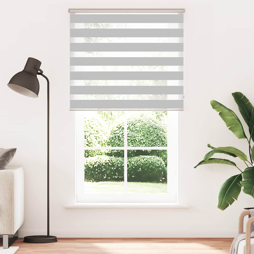 vidaXL Zebra rolgordijn 125x200 cm stofbreedte 120,9 cm lichtgrijs afbeelding