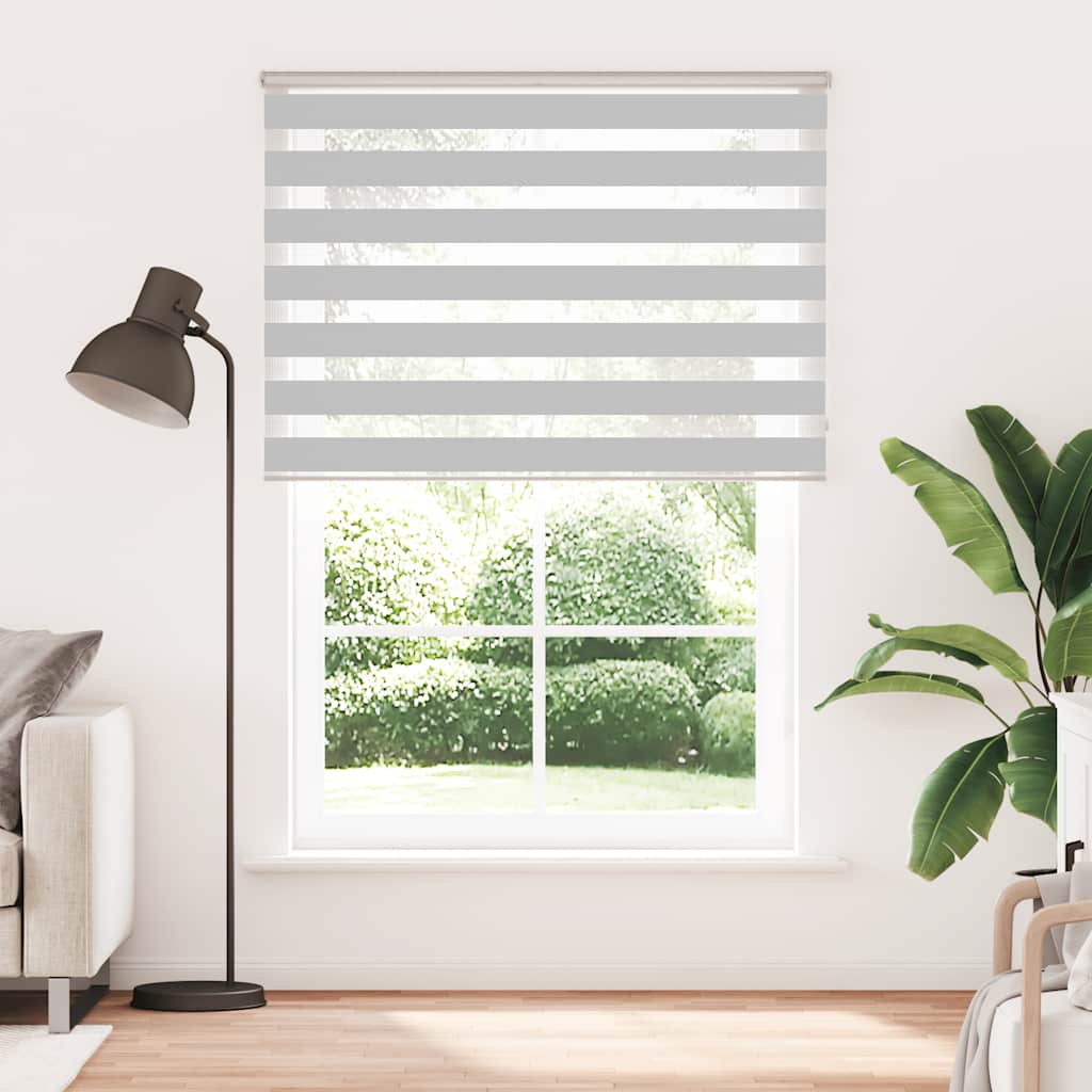 vidaXL Zebra rolgordijn 155x200 cm stofbreedte 150,9 cm lichtgrijs afbeelding