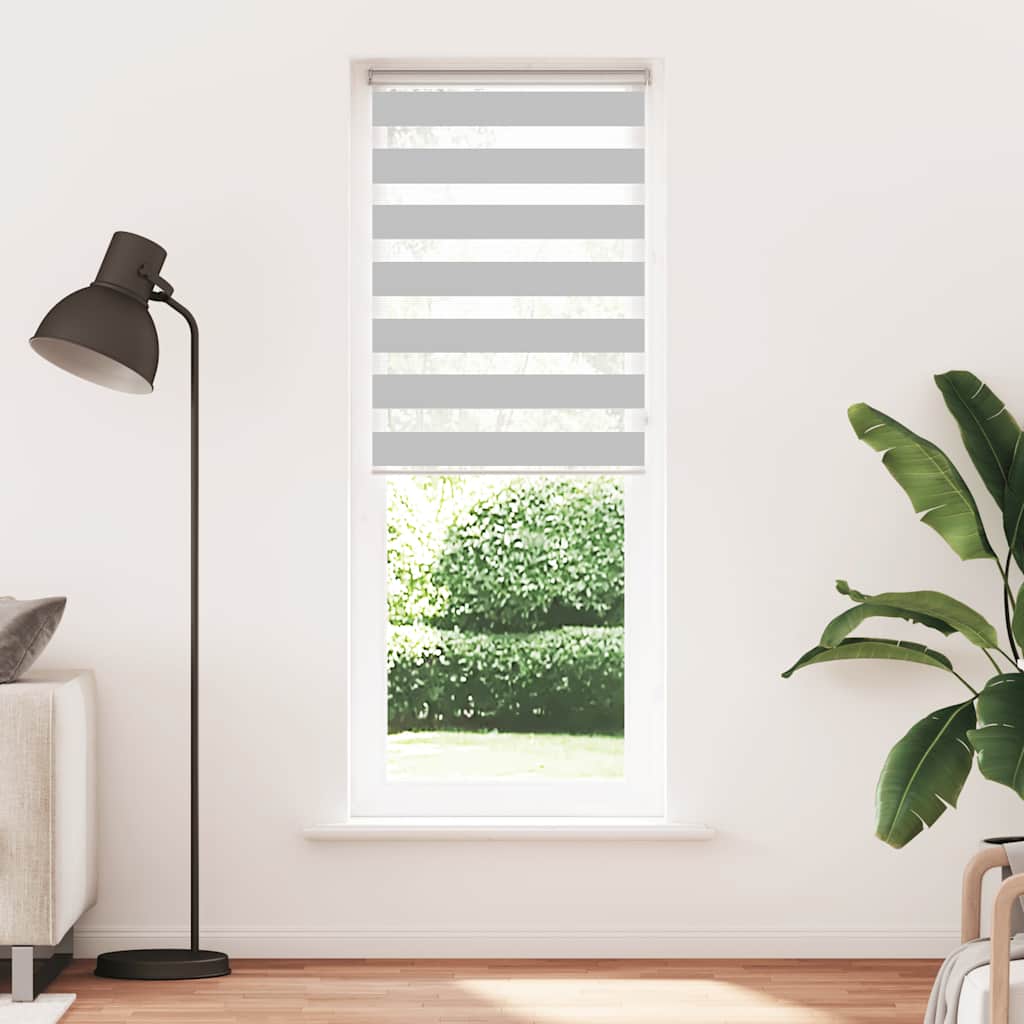 vidaXL Zebra rolgordijn 75x230 cm stofbreedte 70,9 cm lichtgrijs afbeelding