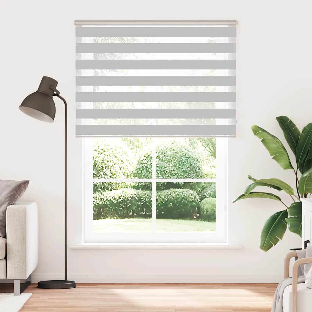 vidaXL Zebra rolgordijn 155x230 cm stofbreedte 150,9 cm lichtgrijs afbeelding