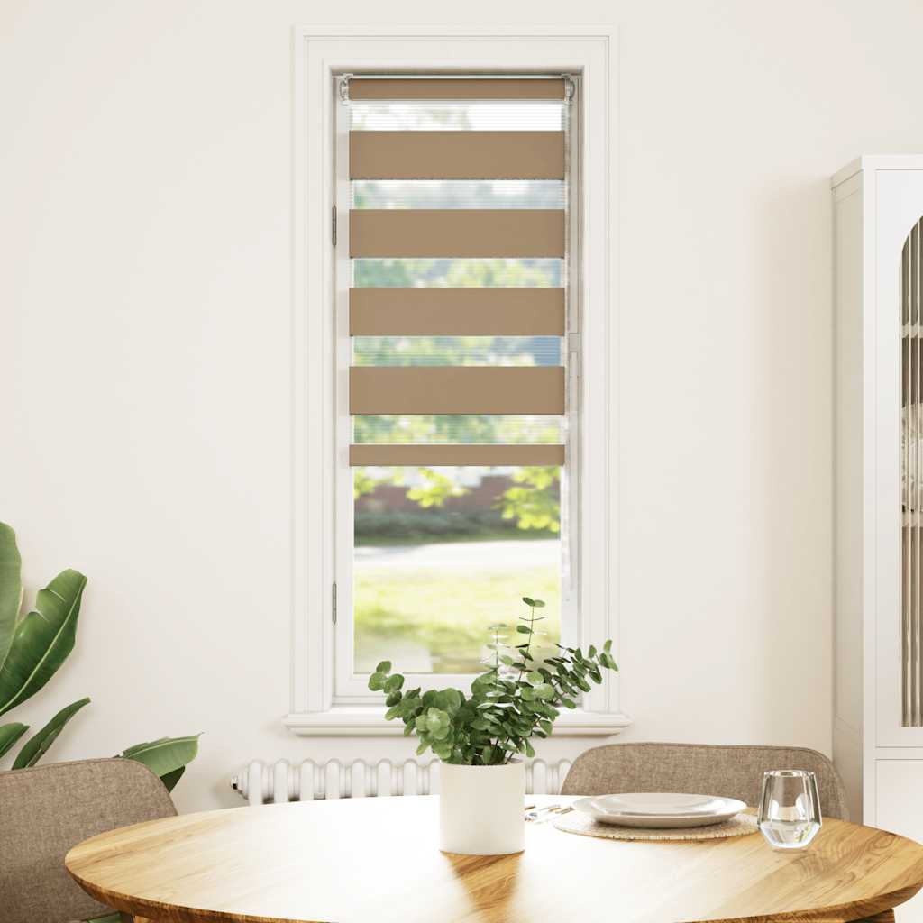 vidaXL Zebra Blind 50x100 cm stofbreedte 45,9 cm polyester zandbruin afbeelding