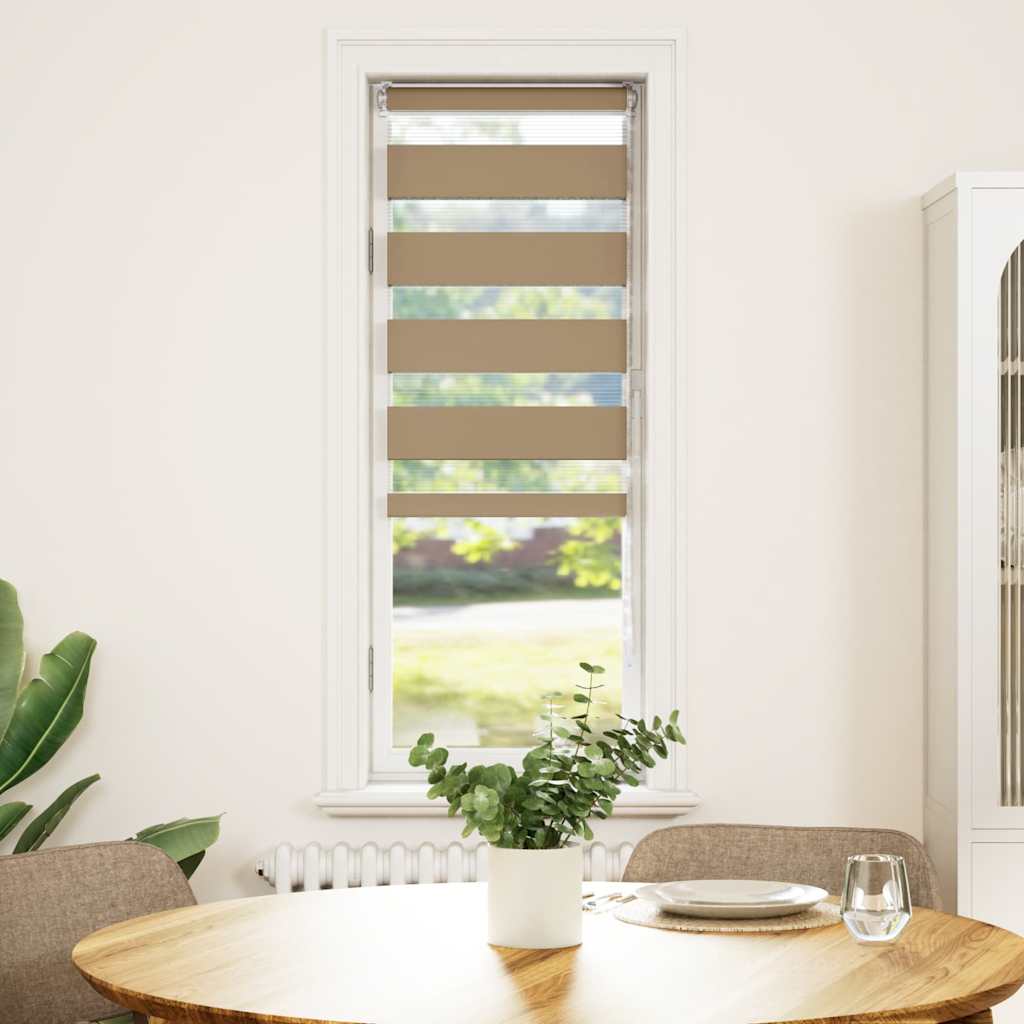 vidaXL Zebra Blind 40x150 cm stofbreedte 35,9 cm polyester zandbruin afbeelding