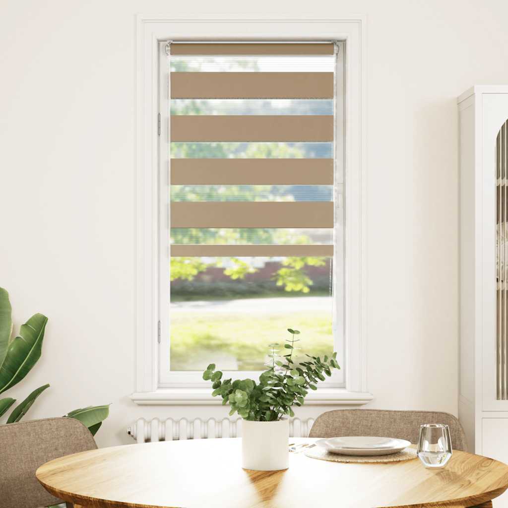 Thumbnail - vidaXL Doppelrollo Sandbraun 55x150 cm Stoffbreite 50,9 cm Polyester