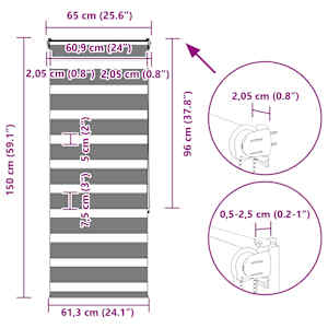 Zebra roleta pískově hnědá šířka látky 60,9 cm polyester - obrázek 16