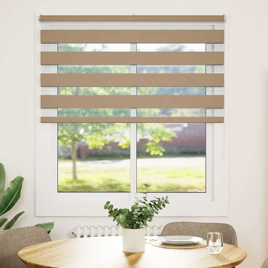 vidaXL zebrafüggönnyel homokbarna szövetszélesség 130,9 cm poliészter