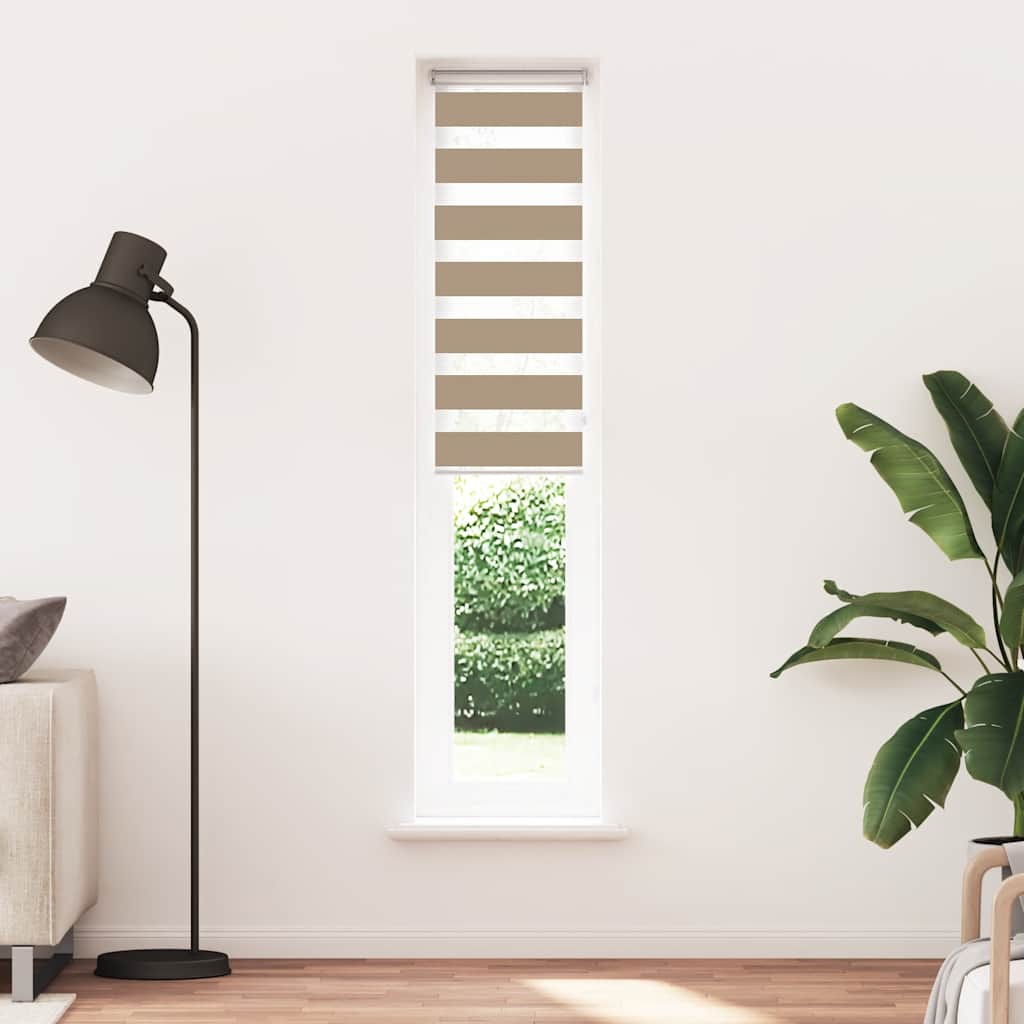 vidaXL Zebra Blind 40x200 cm stofbreedte 35,9 cm polyester zandbruin afbeelding