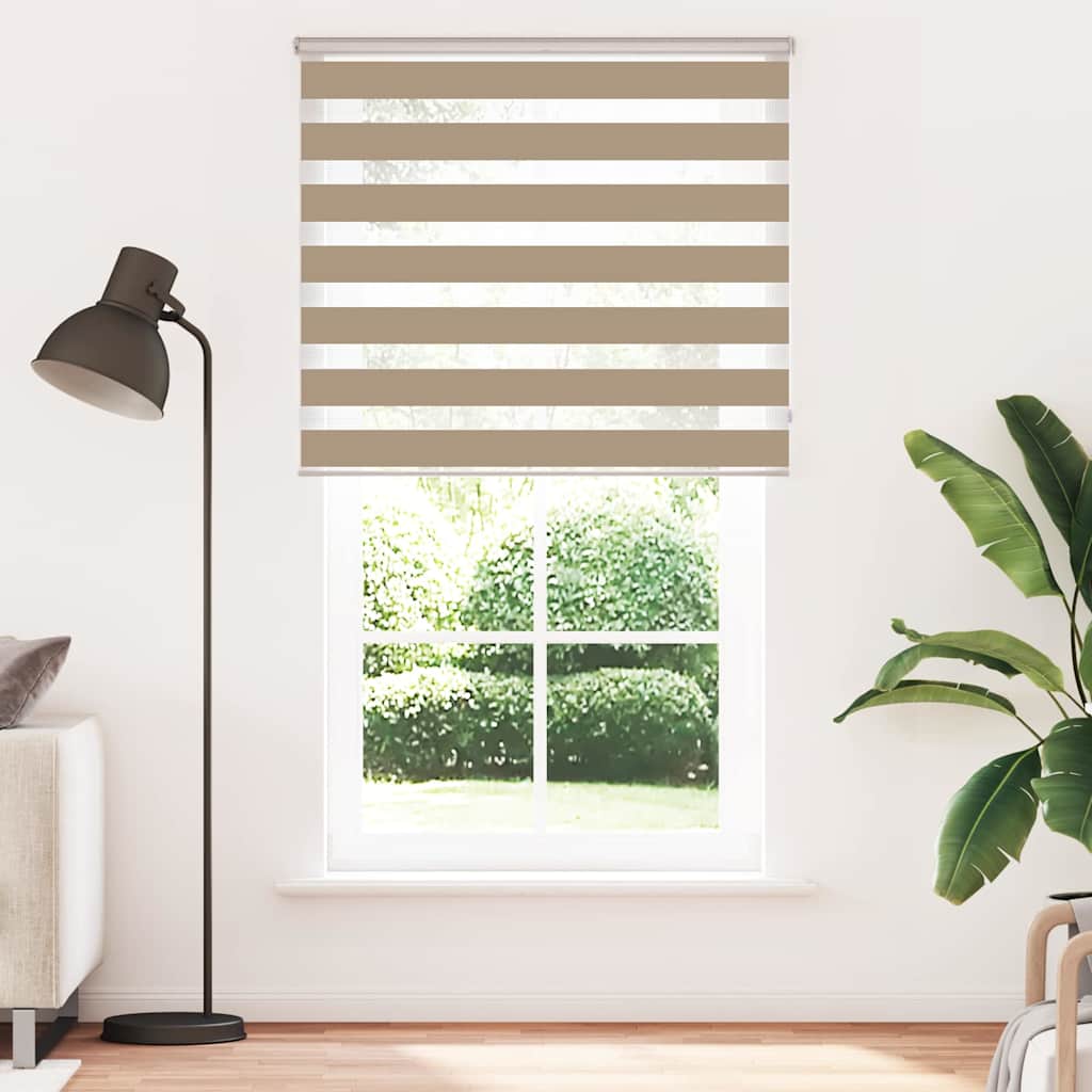 vidaXL Zebra Blind 120x200 cm stofbreedte 115,9 cm polyester zandbruin afbeelding
