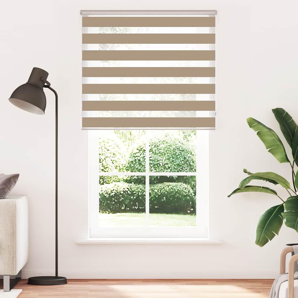 vidaXL Zebra Blind 120x230 cm stofbreedte 115,9 cm polyester zandbruin afbeelding