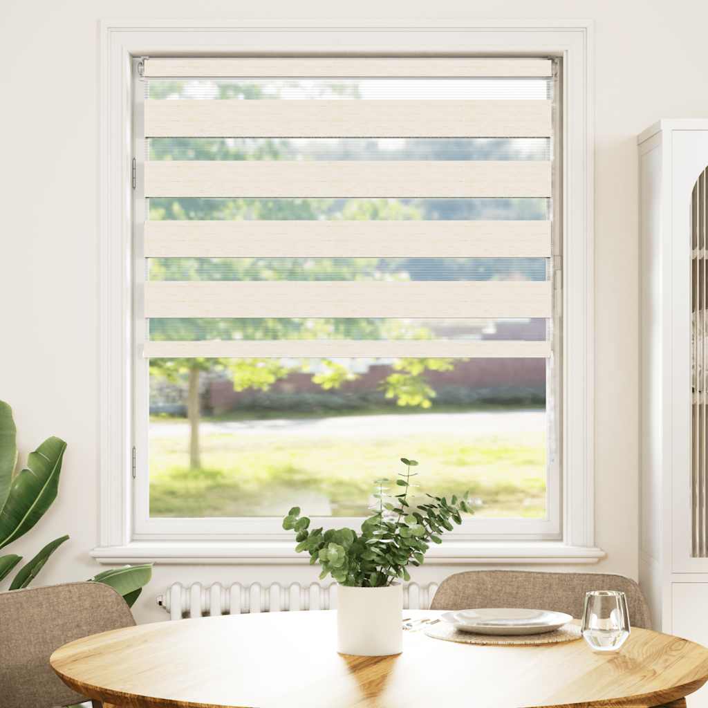 vidaXL Zebra rolgordijn 100x100 cm stofbreedte 95,9 cm marmerbeige afbeelding