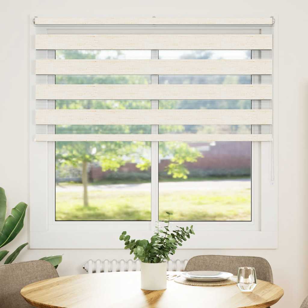 vidaXL Zebra rolgordijn 140x100 cm stofbreedte 135,9 cm marmerbeige afbeelding