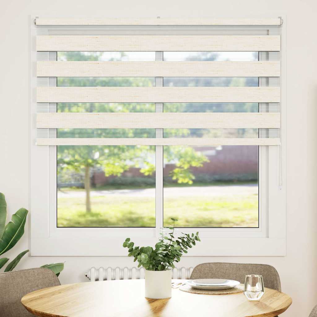 vidaXL Zebra rolgordijn 145x100 cm stofbreedte 140,9 cm marmerbeige afbeelding