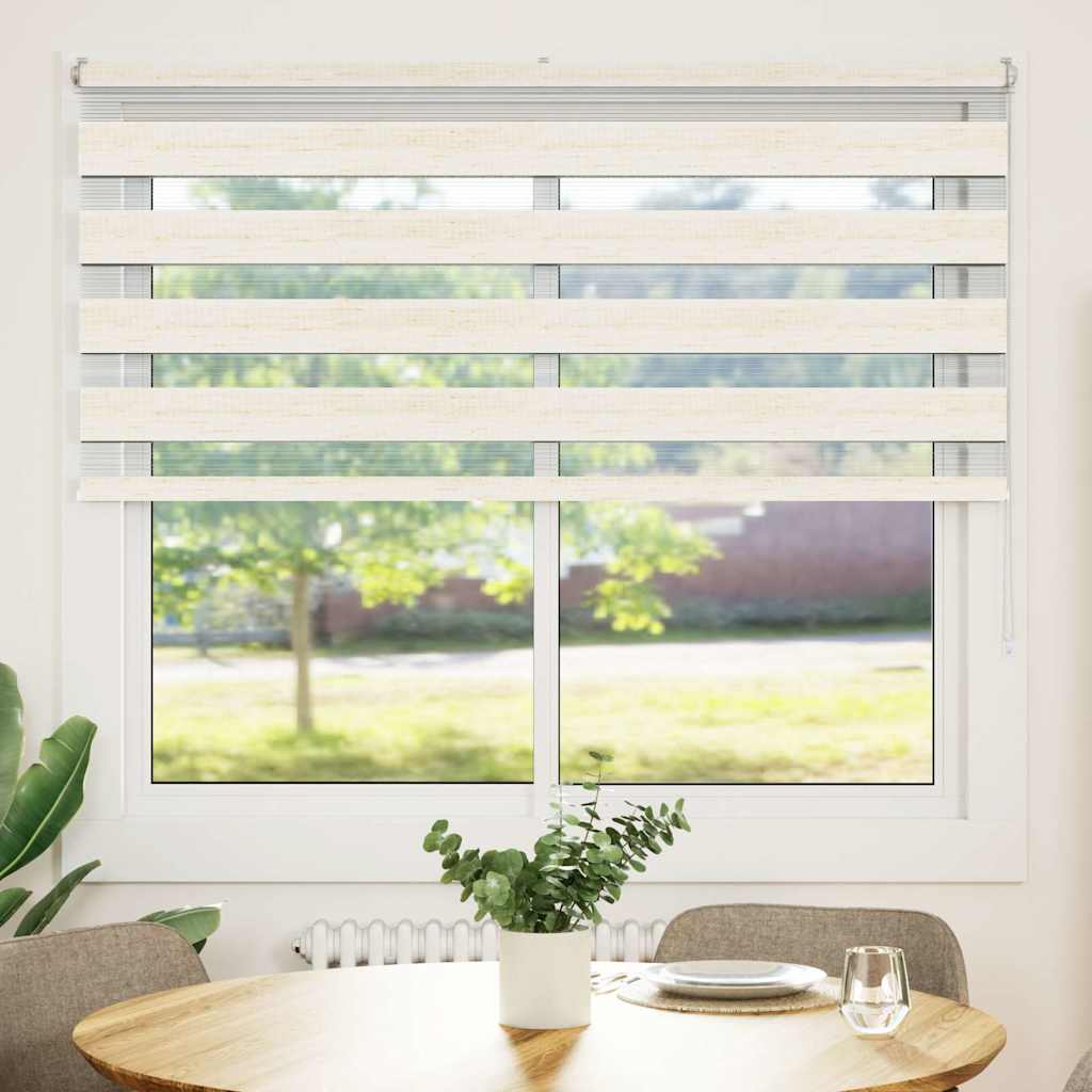 vidaXL zebrafüggönnyel márványbézs szövetszélesség 150,9 cm poliészter