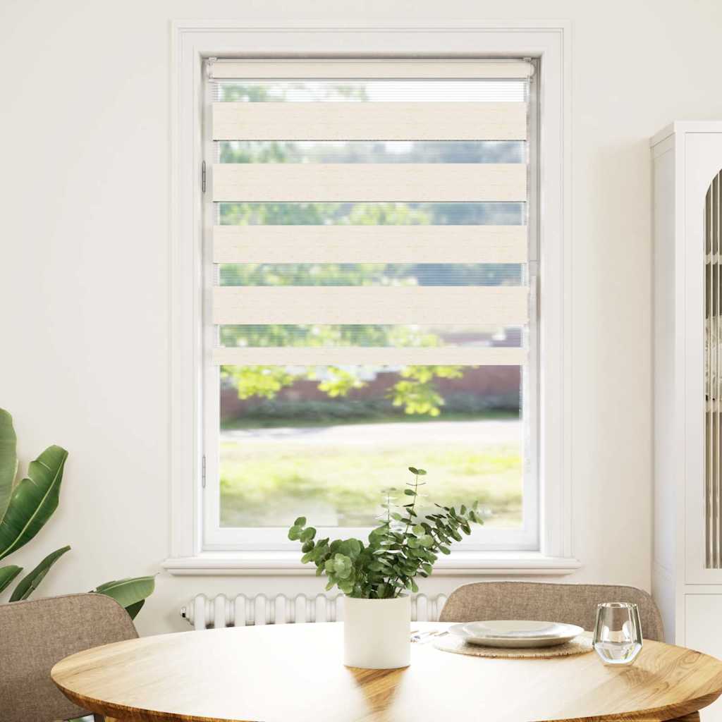 Thumbnail - vidaXL Doppelrollo Marmorbeige 70x150 cm Stoffbreite 65,9 cm Polyester