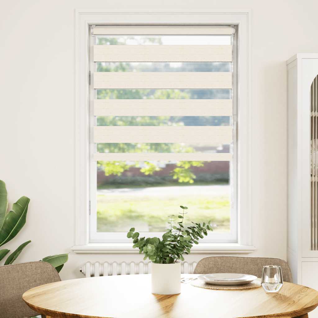 Thumbnail - vidaXL Doppelrollo Marmorbeige 85x150 cm Stoffbreite 80,9 cm Polyester