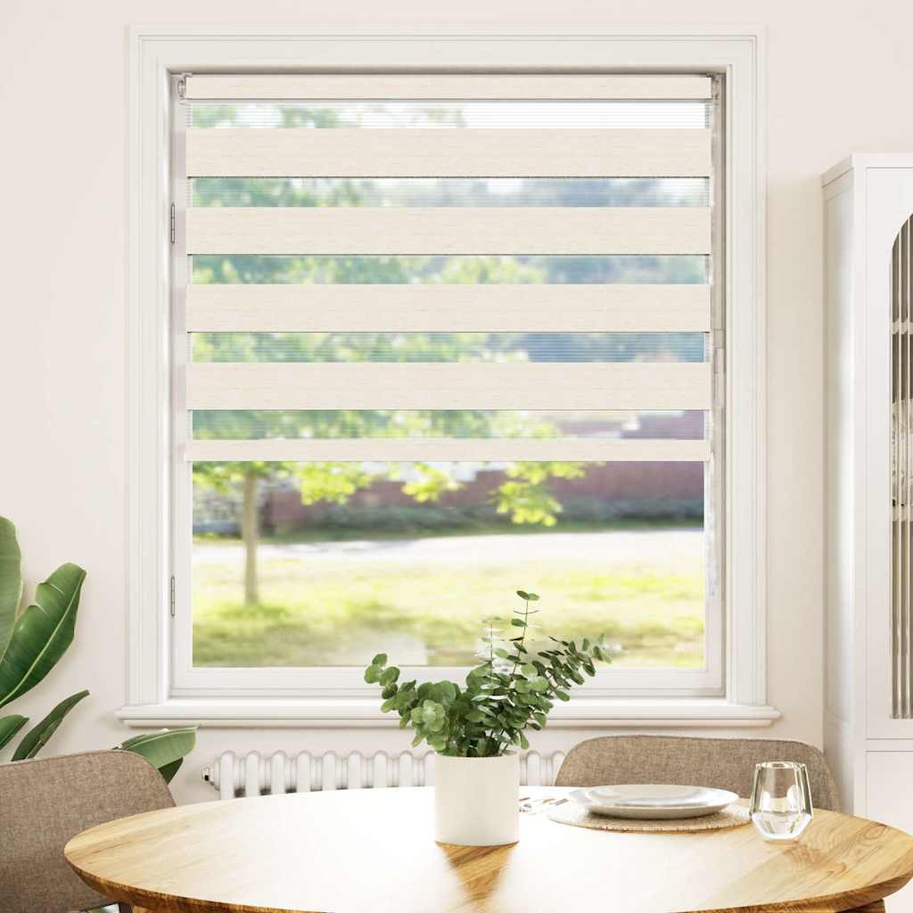 Thumbnail - vidaXL Doppelrollo Marmorbeige 115x150cm Stoffbreite 110,9 cm Polyester