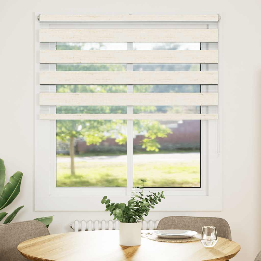 vidaXL Zebra rolgordijn 135x150 cm stofbreedte 130,9 cm marmerbeige afbeelding