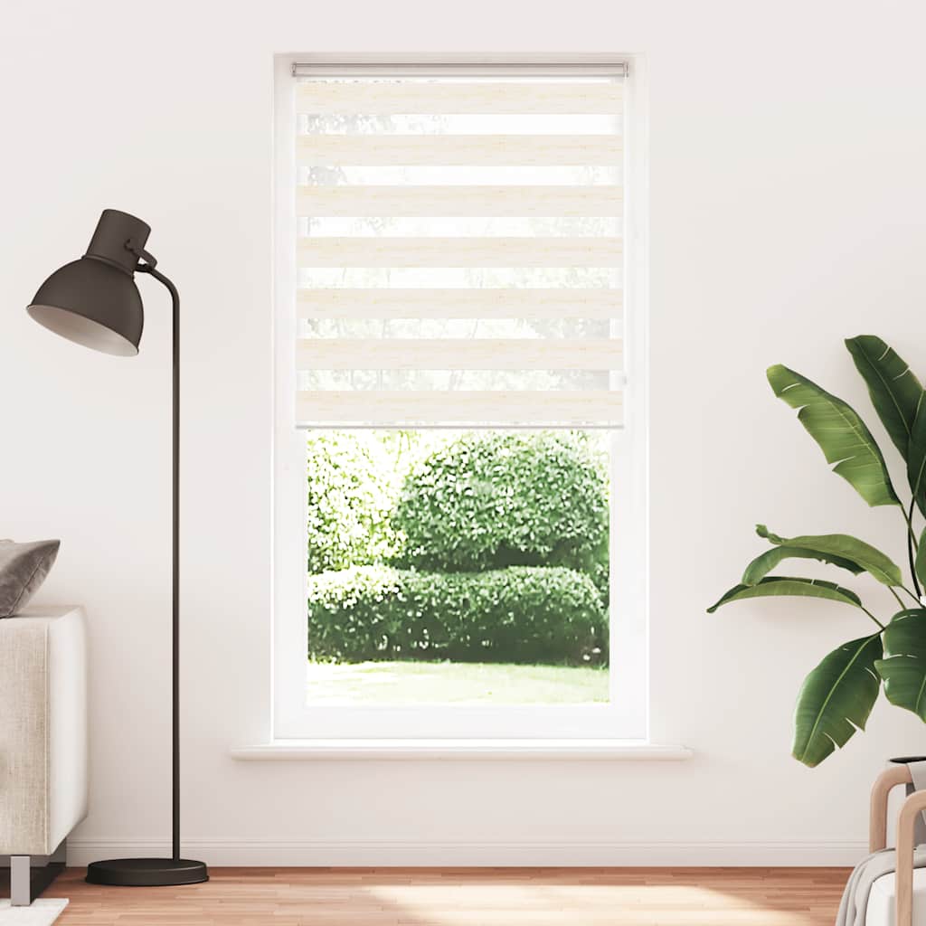 vidaXL Zebra rolgordijn 110x200 cm stofbreedte 105,9 cm marmerbeige afbeelding