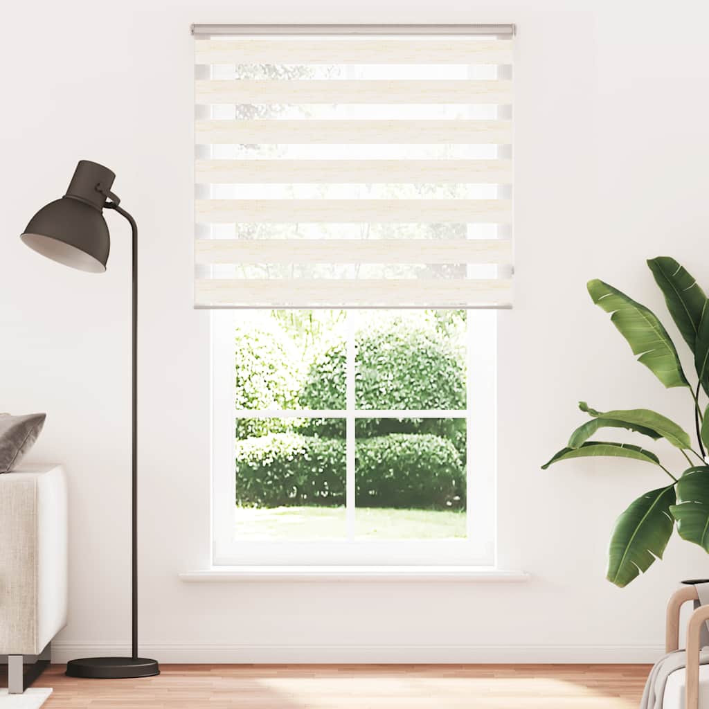 vidaXL Zebra rolgordijn 135x200 cm stofbreedte 130,9 cm marmerbeige afbeelding
