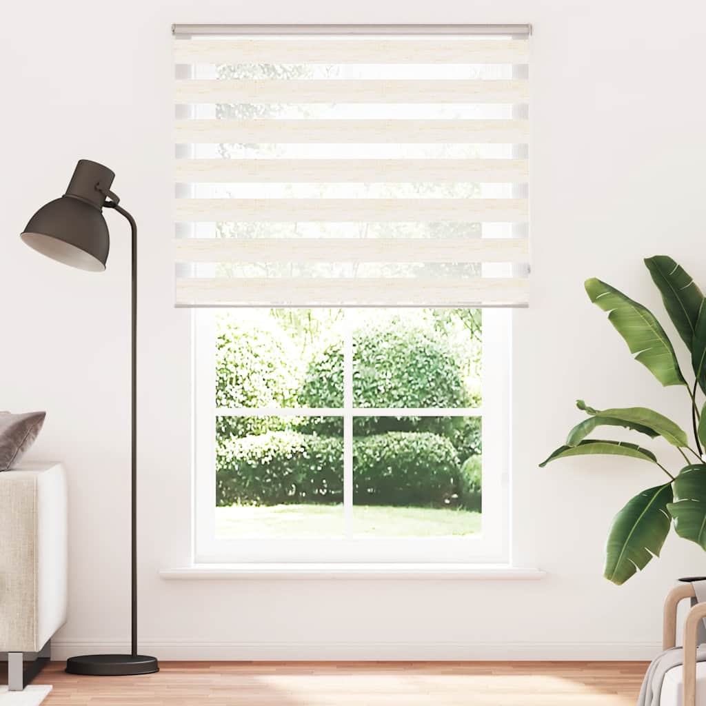vidaXL Zebra rolgordijn 140x200 cm stofbreedte 135,9 cm marmerbeige afbeelding