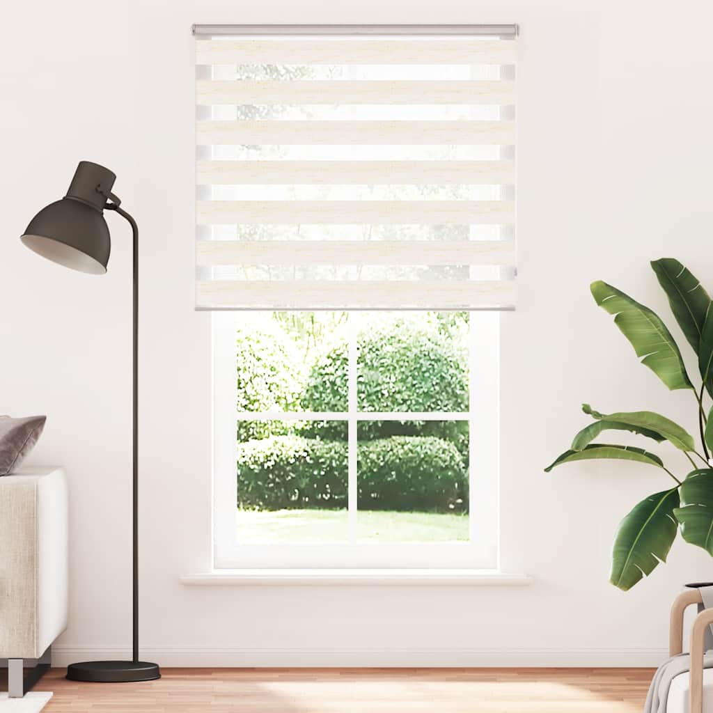 vidaXL Zebra Blind 130x230cm stofbreedte 125,9cm polyester marmerbeige afbeelding