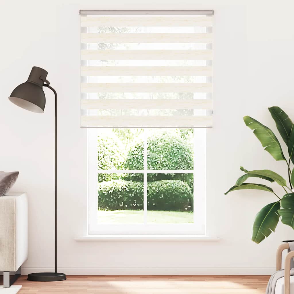 vidaXL Zebra rolgordijn 135x230 cm stofbreedte 130,9 cm marmerbeige afbeelding