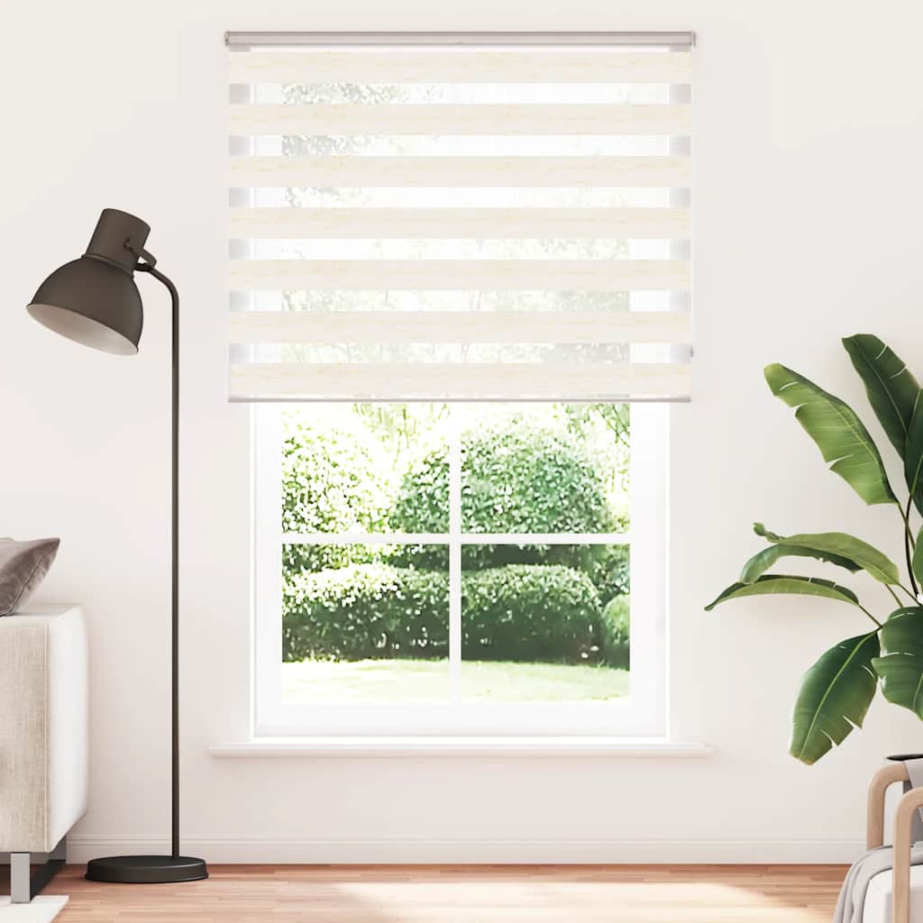 vidaXL Zebra Blind 145x230cm stofbreedte 140,9cm polyester marmerbeige afbeelding
