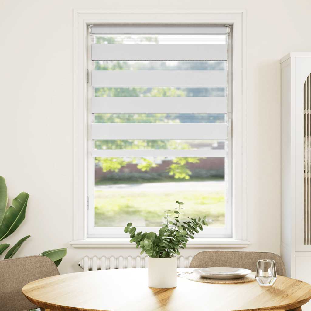 vidaXL Zebra blind 70x100 cm stofbreedte 65,9 cm polyester wit afbeelding