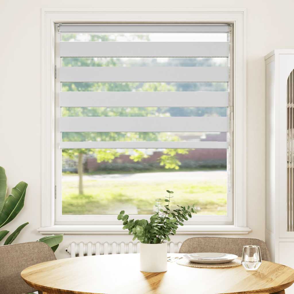 vidaXL Zebra Blind 95x100 cm stofbreedte 90,9 cm polyester wit afbeelding