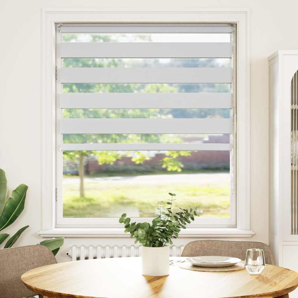 vidaXL Zebra blind 110x100 cm stofbreedte 105,9 cm polyester wit afbeelding