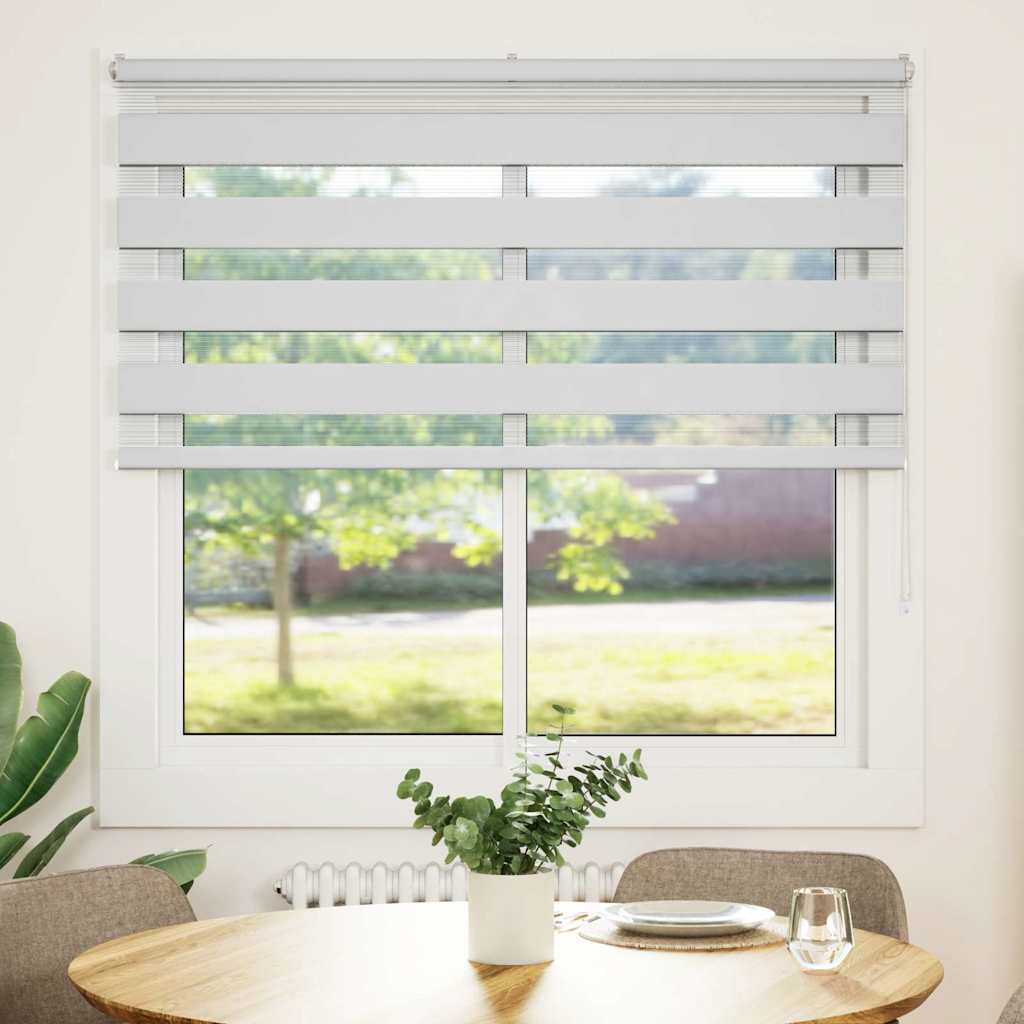 vidaXL Zebra Blind 145x100 cm stofbreedte 140,9 cm polyester wit afbeelding