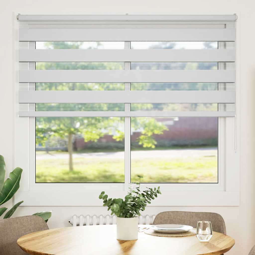 vidaXL Zebra Blind 155x100 cm stofbreedte 150,9 cm polyester wit afbeelding